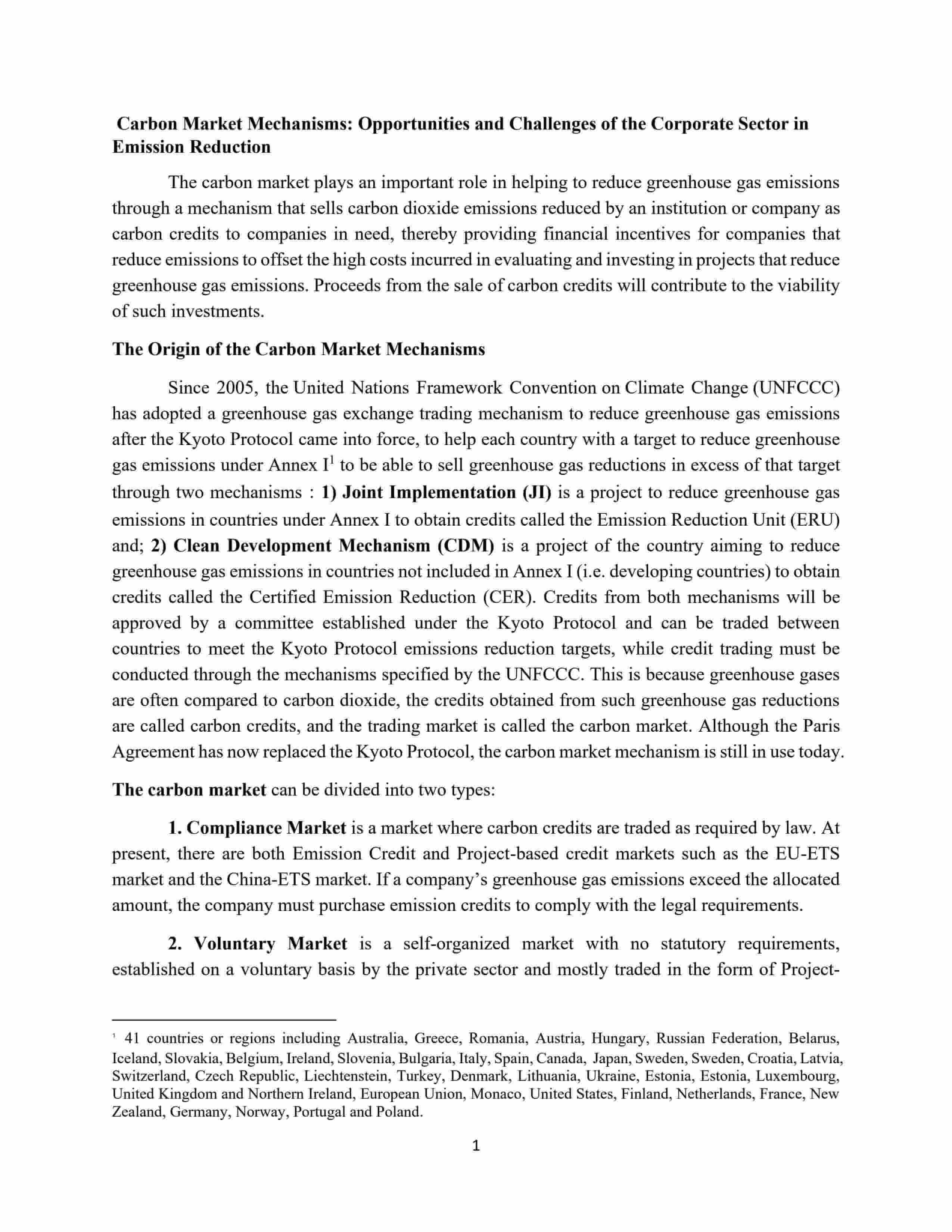 Carbon Markets... Opportunities for Thai businesses KASIKORN RESEARCH